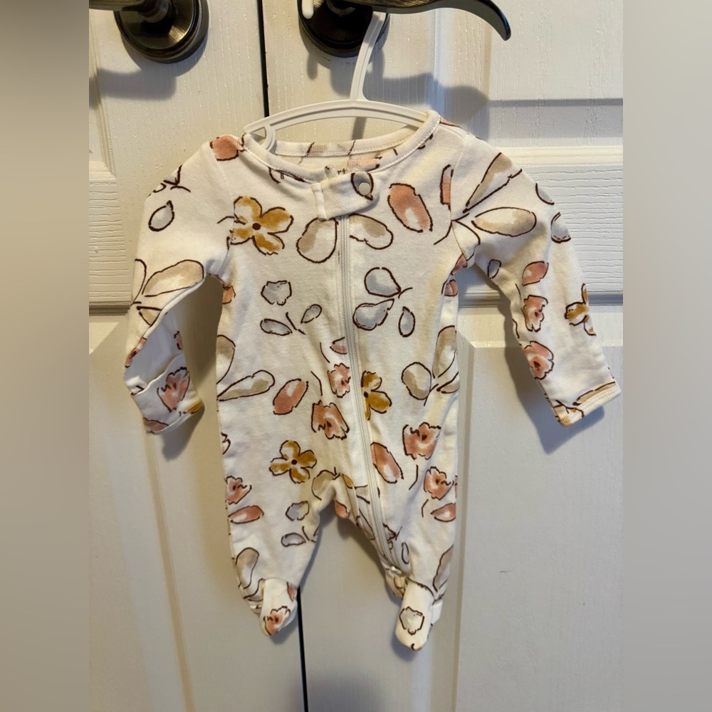 Carter's Cream Floral Kids One Piece Footie